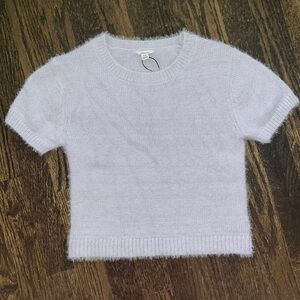 Lavender Garage fuzzy sweater T-shirt